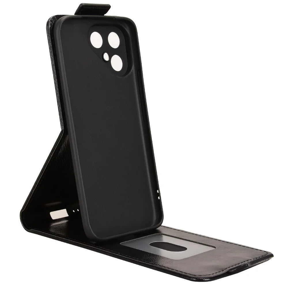 For TECNO Pova Curve 2 5G Stand Case Magnetic Clasp Vertical Flip Leather Phone Cover with Card Holder - Black - 2