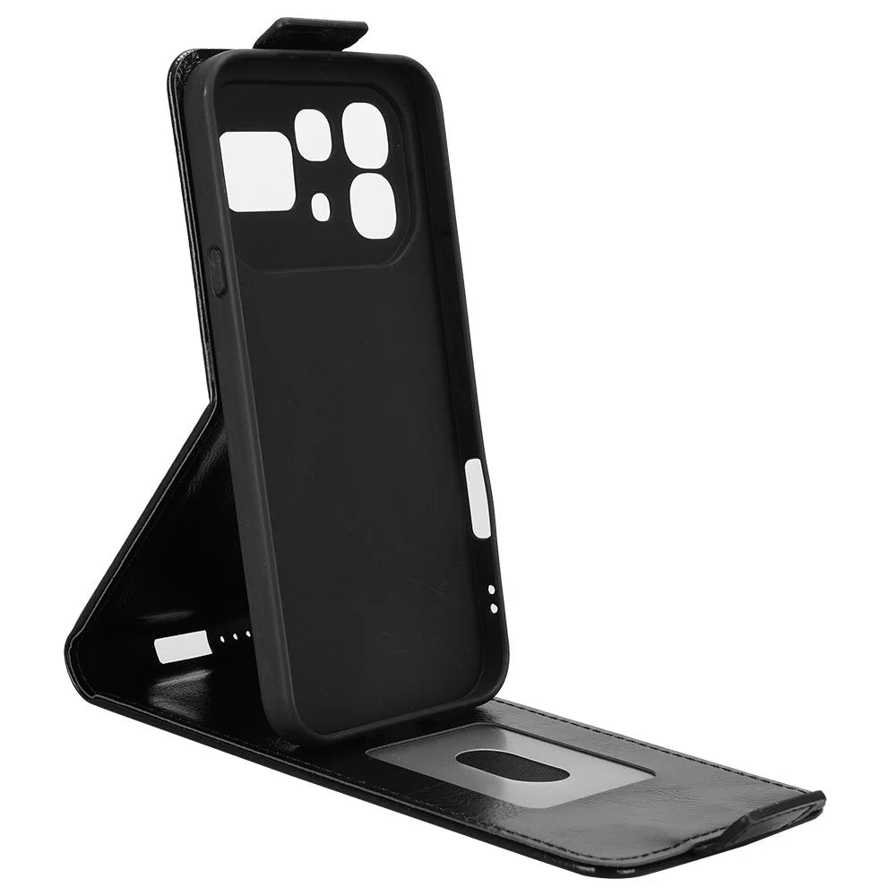 Stand Case For Infinix Note 60 5G  /  60 Pro 5G Magnetic Clasp Vertical Flip Leather Phone Cover with Card Holder - Black - 2