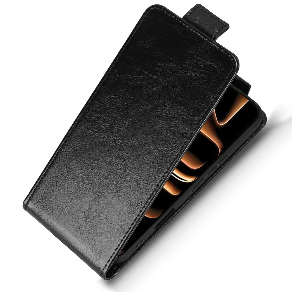 Stand Case For Infinix Note 60 5G  /  60 Pro 5G Magnetic Clasp Vertical Flip Leather Phone Cover with Card Holder - Black - 4