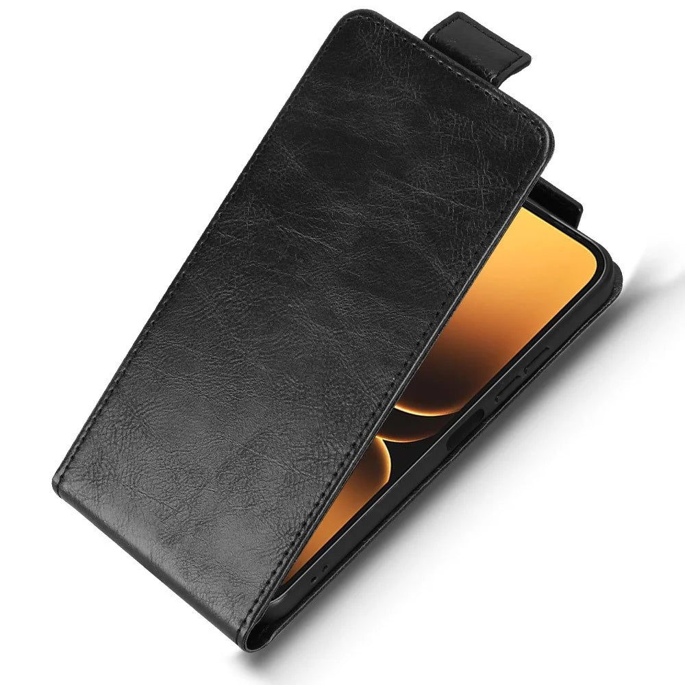 For Infinix Smart 20 4G Stand Case Magnetic Clasp Vertical Flip Leather Phone Cover with Card Holder - Black - 4
