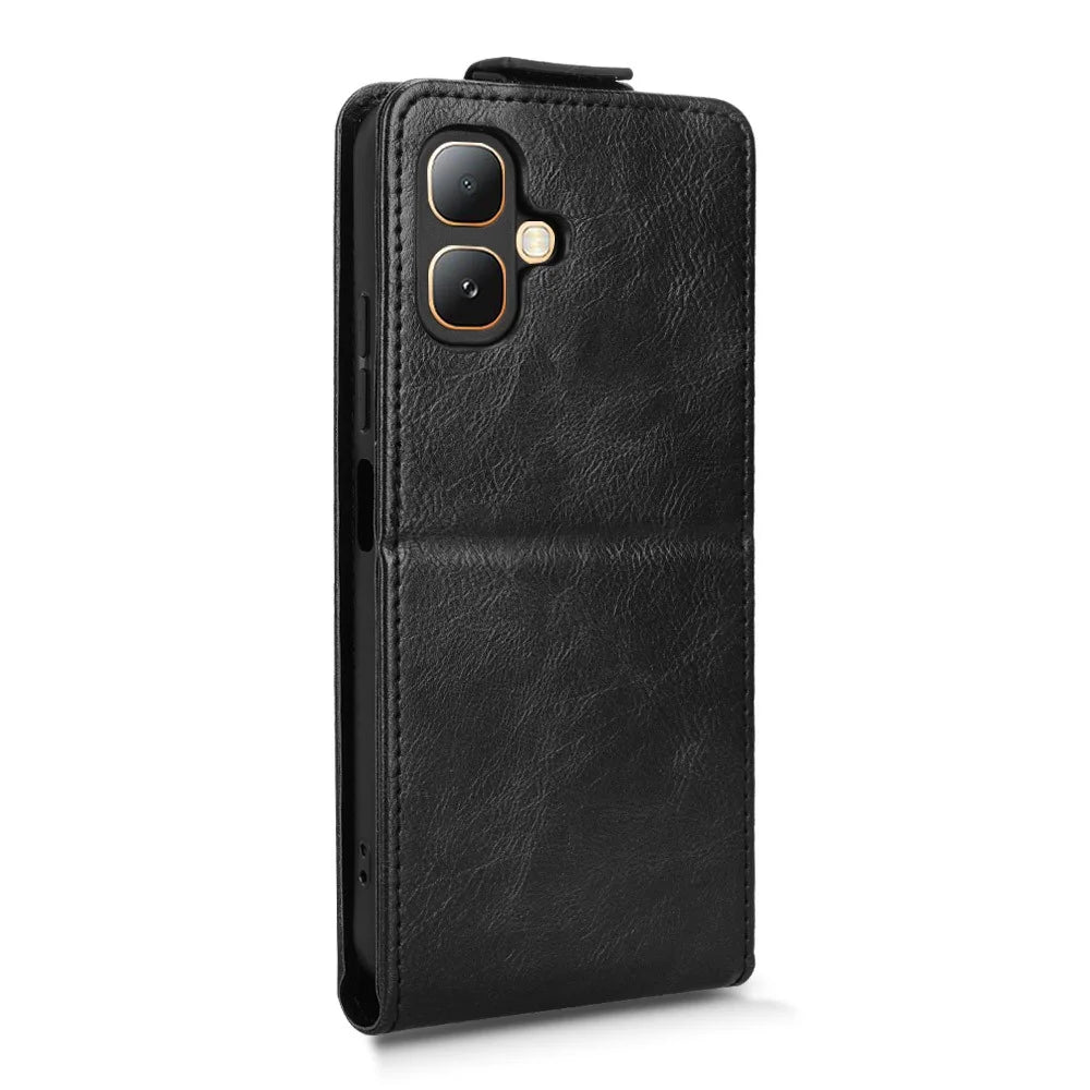 For Infinix Smart 20 4G Stand Case Magnetic Clasp Vertical Flip Leather Phone Cover with Card Holder - Black - 7