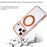 For iPhone 17 Pro Max Magnetic Phone Case with 360° Rotating Ring Kickstand PC TPU Hybrid Shockproof Cover - Orange - 2