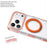 For iPhone 17 Pro Max Magnetic Phone Case with 360° Rotating Ring Kickstand PC TPU Hybrid Shockproof Cover - Orange - 3