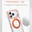 For iPhone 17 Pro Max Magnetic Phone Case with 360° Rotating Ring Kickstand PC TPU Hybrid Shockproof Cover - Orange - 5