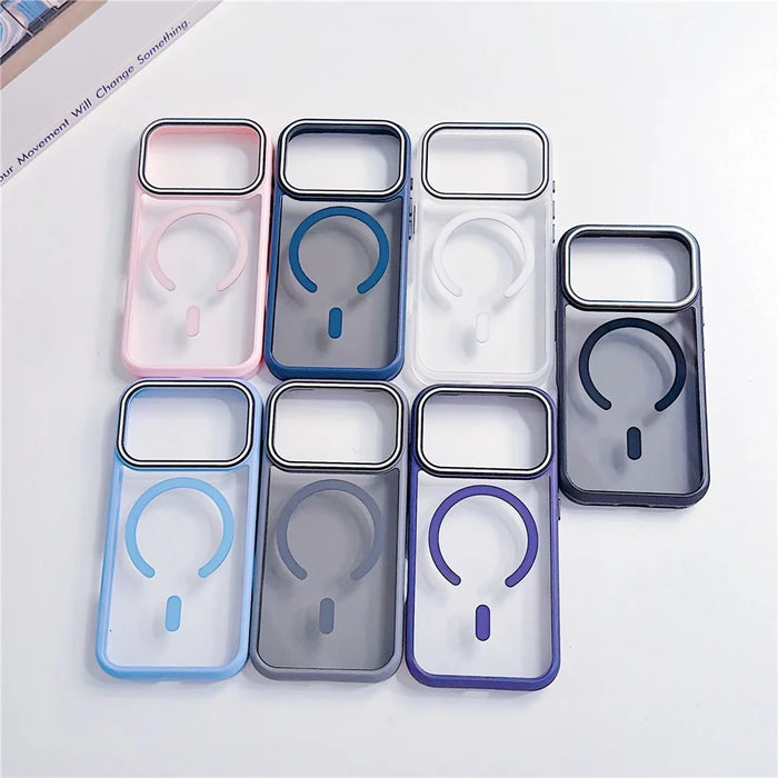 For iPhone 17 Pro Max Case Compatible with MagSafe Lens Frame Stripe PC + TPU Phone Cover - Black - 5