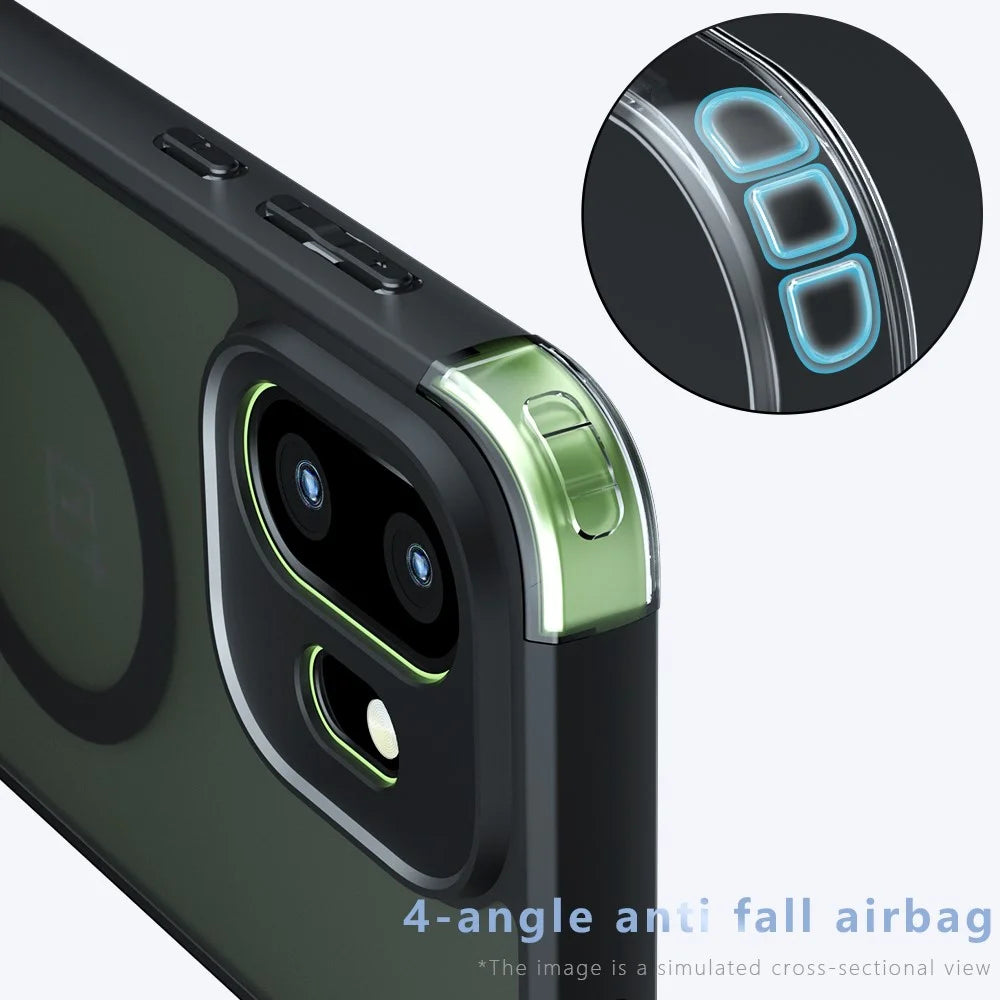 For OnePlus 15T 5G Matte Skin-touch Magnetic Case 360° Rotating Kickstand Shockproof TPU + PC Phone Cover - Transparent Black - 4
