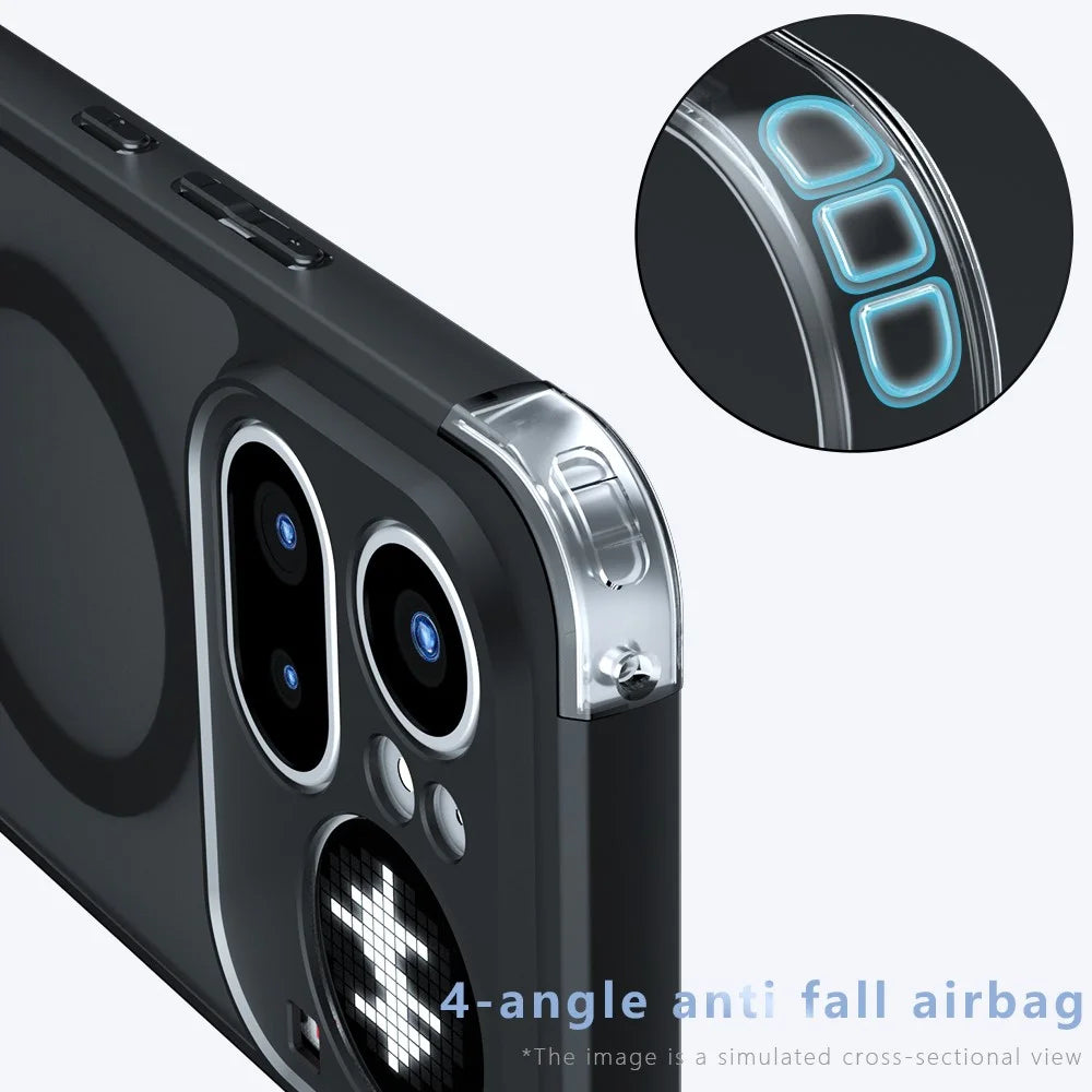 For Nothing Phone (4a) Pro Matte Skin-touch Magnetic Case 360° Rotating Kickstand Shockproof TPU + PC Phone Cover - Transparent Black - 4