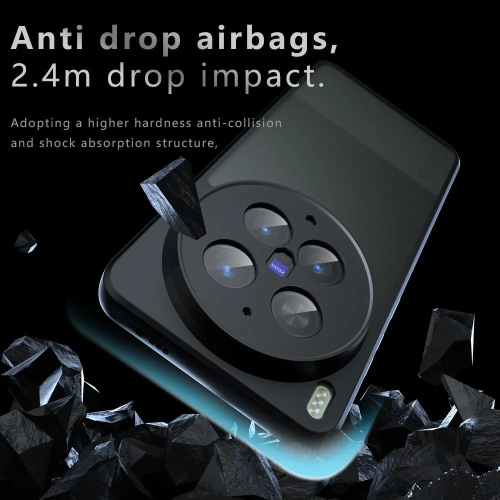 For vivo X300 Ultra 5G Matte Skin-touch Magnetic Case 360° Rotating Kickstand Shockproof TPU + PC Phone Cover - Transparent Black - 4