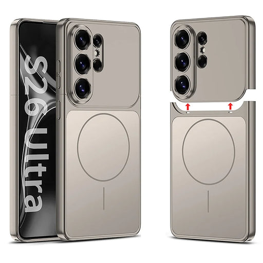 GKK For Samsung Galaxy S26 Ultra Magnetic Phone Case Detachable AG PC Matte Anti-Fingerprint Cover - Titanium Grey - 1