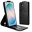 For Samsung Galaxy S26 Stand Case Magnetic Clasp Vertical Flip Leather Phone Cover with Card Holder - Black - 1