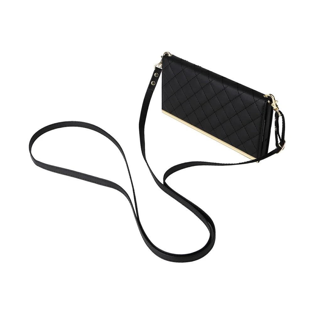 For Samsung Galaxy S26 Ultra Case Suction Cup PU Leather Wallet Phone Cover with Straps - Black - 5