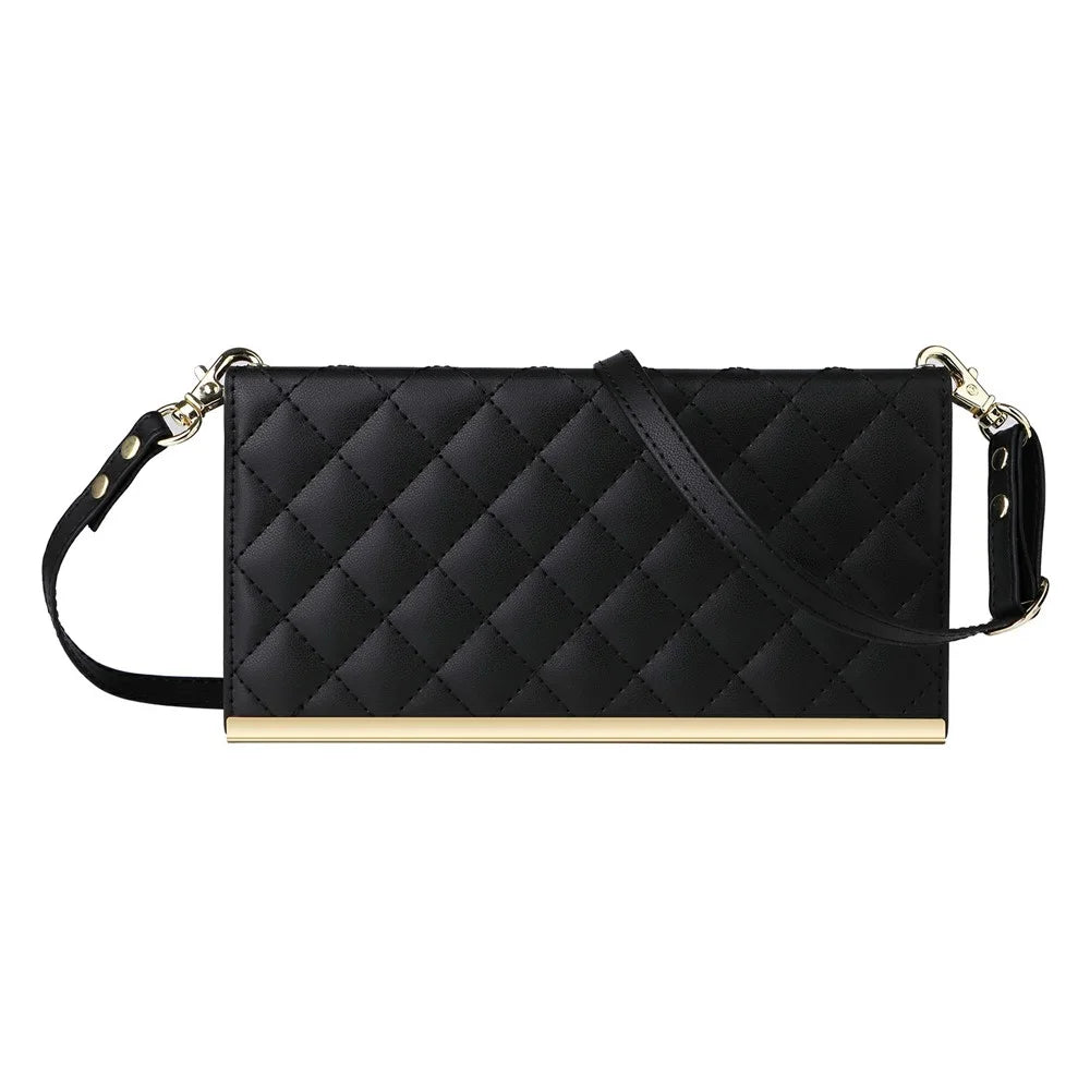 For Samsung Galaxy S26 Ultra Case Suction Cup PU Leather Wallet Phone Cover with Straps - Black - 6