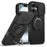 For iPhone 17 Case Magnetic Case Ring Kickstand Slide Camera Cover TPU PC Hybrid Phone Shell - Black - 1