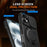 For iPhone 17 Case Magnetic Case Ring Kickstand Slide Camera Cover TPU PC Hybrid Phone Shell - Black - 3