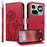 For Nothing Phone (4a) Pro Leather Wallet Case with Strap Dandelion Imprint Phone Stand Cover - Red - 1
