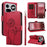 For Nothing Phone (4a) Pro Leather Wallet Case with Strap Dandelion Imprint Phone Stand Cover - Red - 2