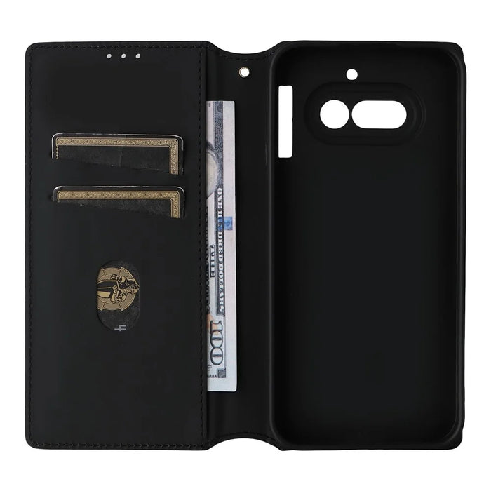 For Nothing Phone (4a) Lite 5G Case Wallet Rhombus Imprinted PU Leather Phone Cover - Silver - 3