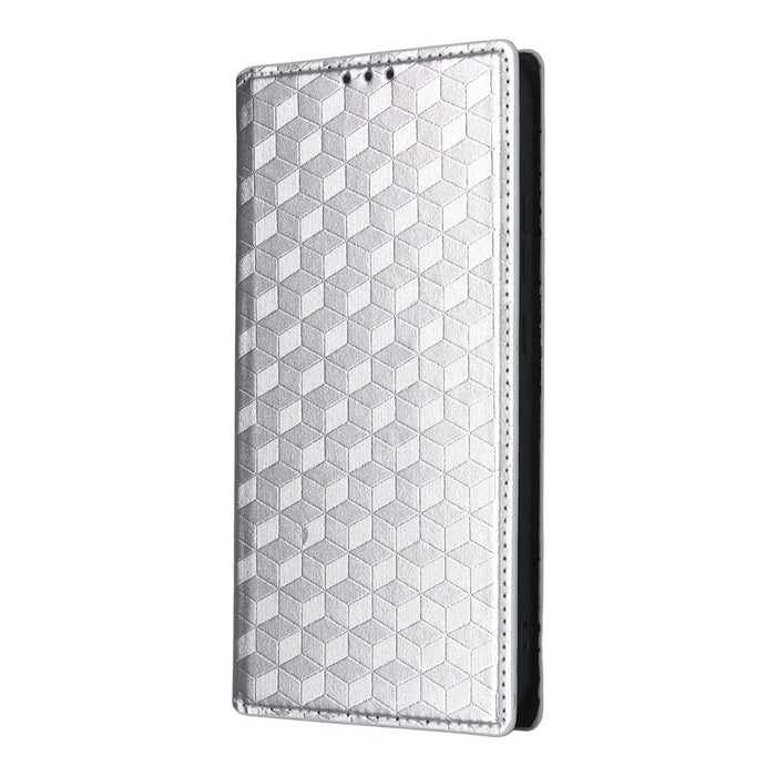 For Nothing Phone (4a) Lite 5G Case Wallet Rhombus Imprinted PU Leather Phone Cover - Silver - 6