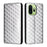 For OnePlus 15T 5G Case Wallet Rhombus Imprinted PU Leather Phone Cover - Silver - 1