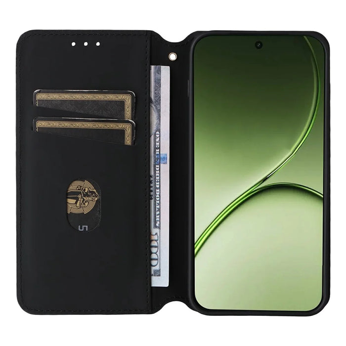 For OnePlus 15T 5G Case Wallet Rhombus Imprinted PU Leather Phone Cover - Silver - 2