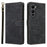 For itel City 200 Case Wallet RFID Blocking PU Leather Phone Cover Stand with Strap - Black - 1