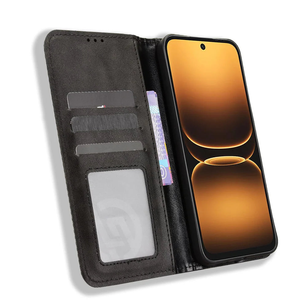 For Infinix Smart 20 4G Leather Case Wallet Stand Retro Texture Phone Cover - Black - 6