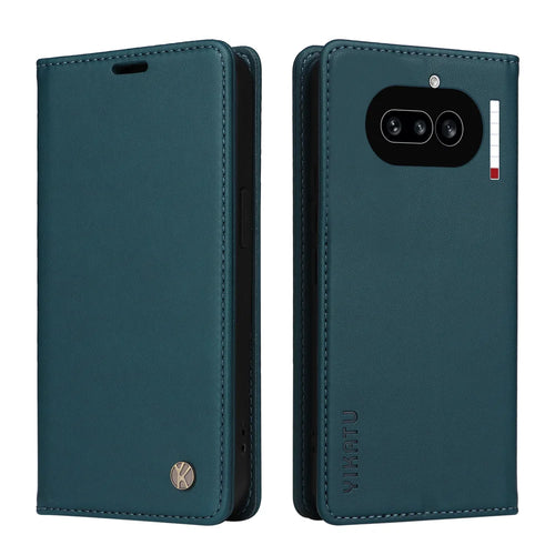 YIKATU For Nothing Phone (4a) YK-001 Phone Cases Magnetic Closure PU Leather Mobile Cover - Green - 1