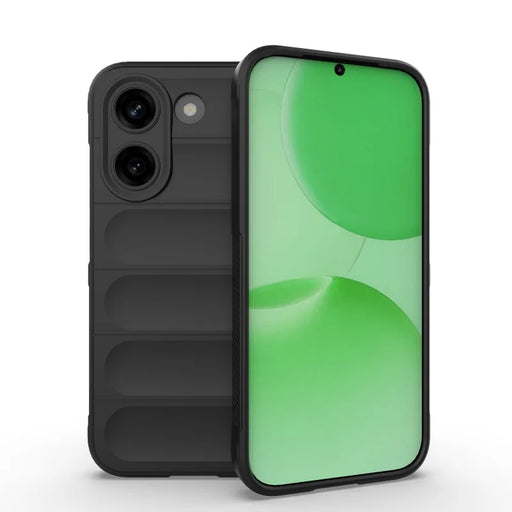 WANLONFENG For Xiaomi Poco X8 Pro 5G / Xiaomi Redmi Turbo 5 5G TPU Case HD Series Anti Slip Phone Cover with Tempered Glass - Black - 2