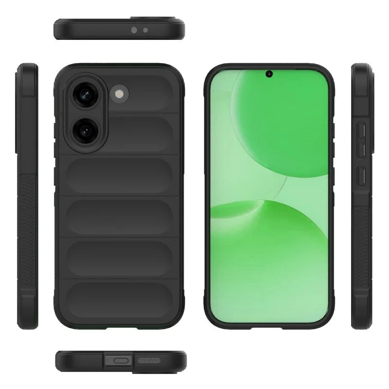 WANLONFENG For Xiaomi Poco X8 Pro 5G / Xiaomi Redmi Turbo 5 5G TPU Case HD Series Anti Slip Phone Cover with Tempered Glass - Black - 3