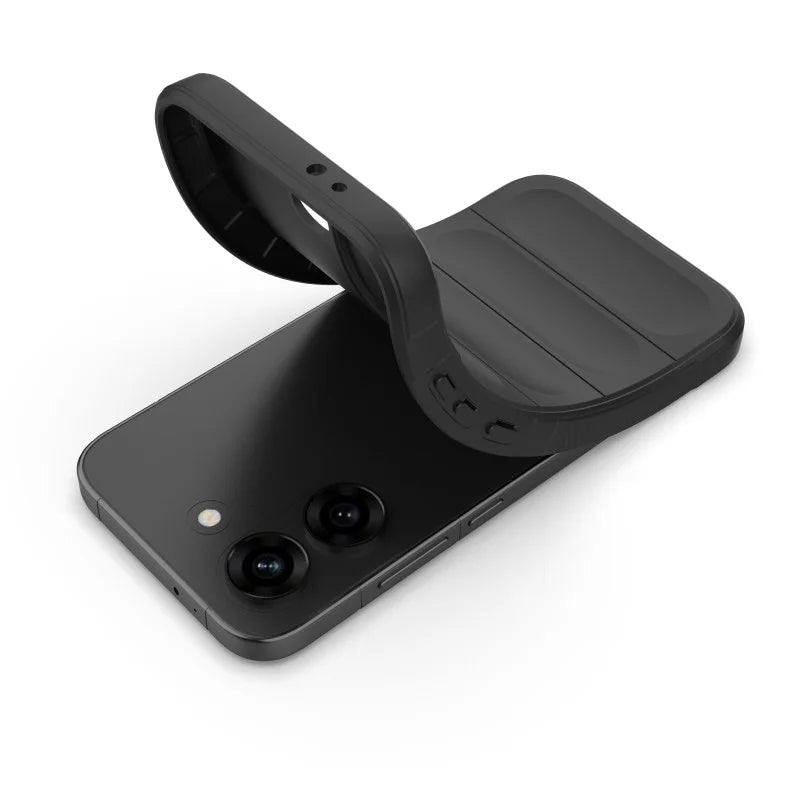 WANLONFENG For Xiaomi Poco X8 Pro 5G / Xiaomi Redmi Turbo 5 5G TPU Case HD Series Anti Slip Phone Cover with Tempered Glass - Black - 5