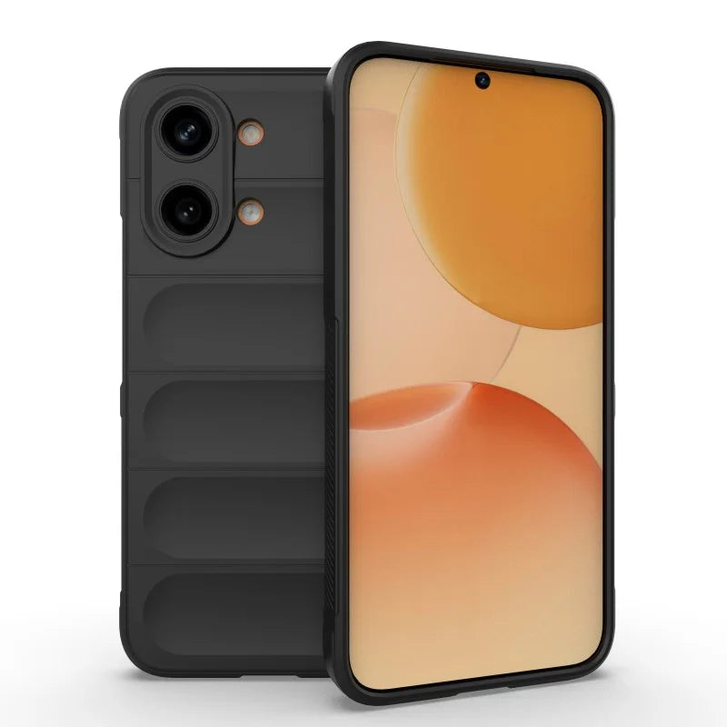 WANLONFENG For Xiaomi Poco X8 Pro Max 5G / Xiaomi Redmi Turbo 5 Max 5G TPU Case HD Series Anti Slip Phone Cover with Tempered Glass - Black - 2