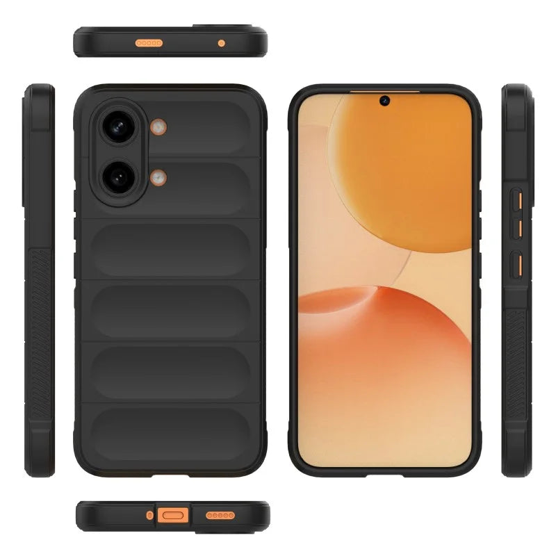 WANLONFENG For Xiaomi Poco X8 Pro Max 5G / Xiaomi Redmi Turbo 5 Max 5G TPU Case HD Series Anti Slip Phone Cover with Tempered Glass - Black - 3