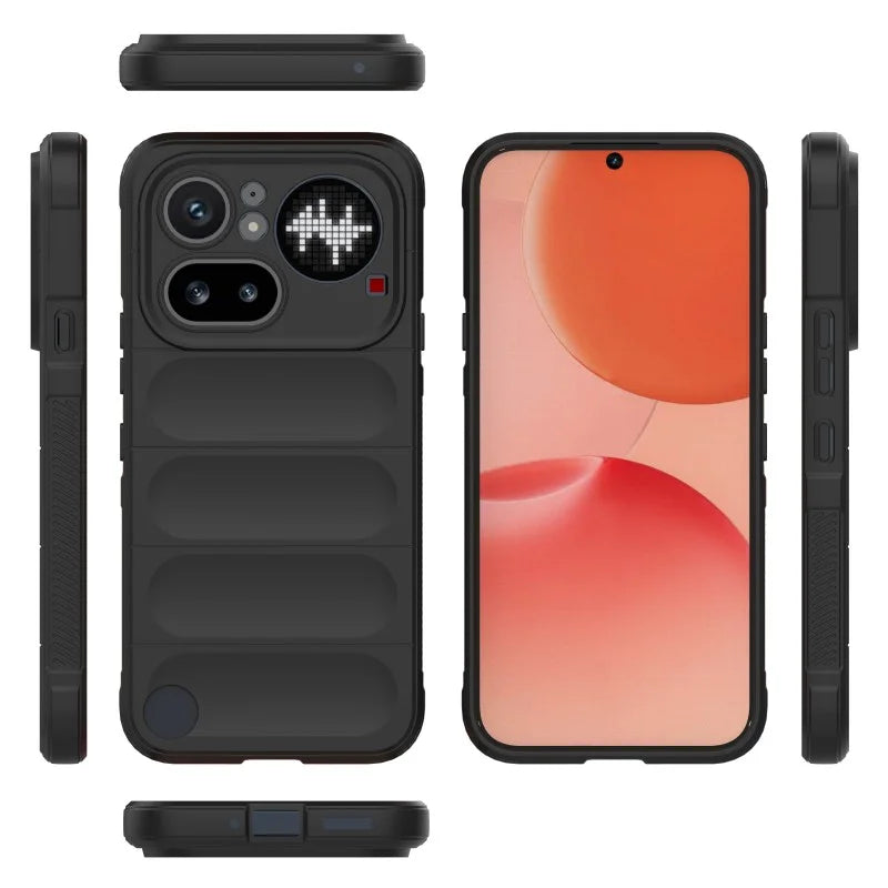 WANLONFENG For Nothing Phone (4a) Pro TPU Case HD Series Anti Slip Phone Cover with Tempered Glass - Black - 3