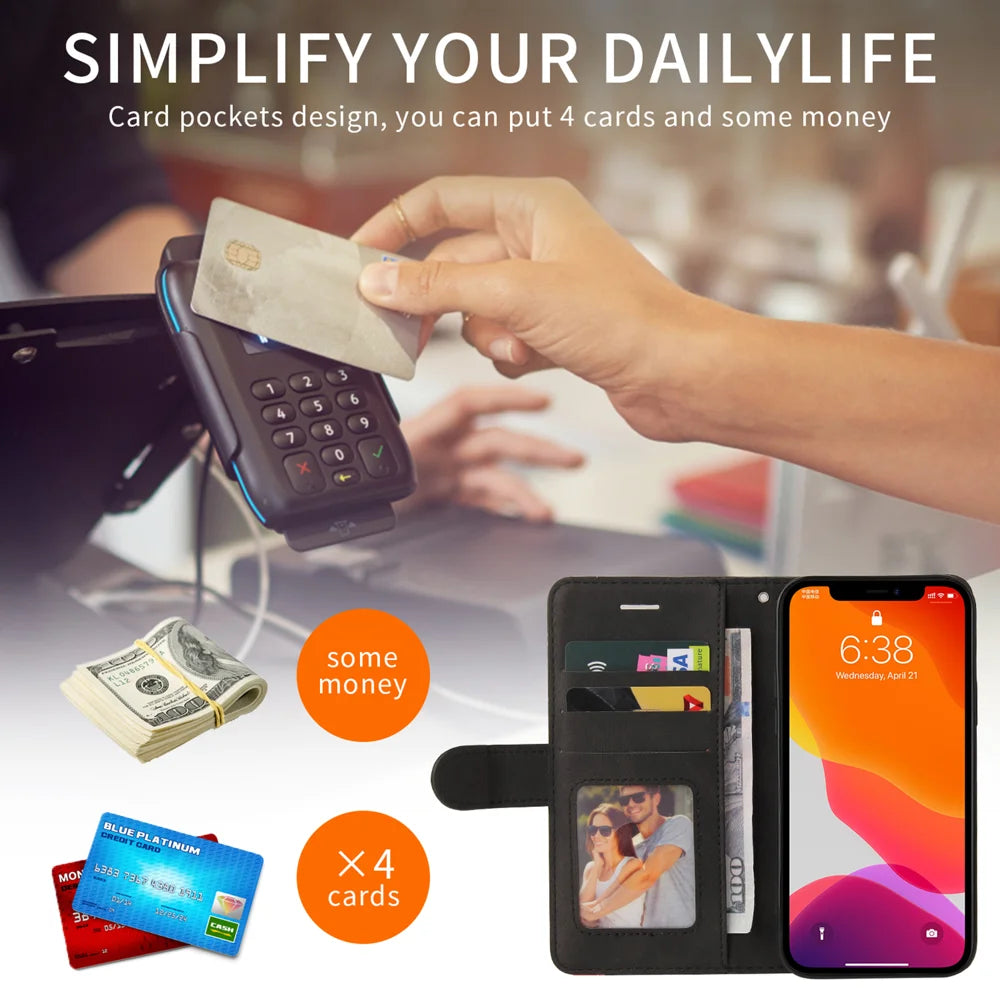 For Nothing Phone (4a) Pro Leather Phone Case Stand Wallet with Bi-colour Splicing Design - Black - 6