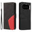 For Nothing Phone (4a) Leather Phone Case Stand Wallet with Bi-colour Splicing Design - Black - 1