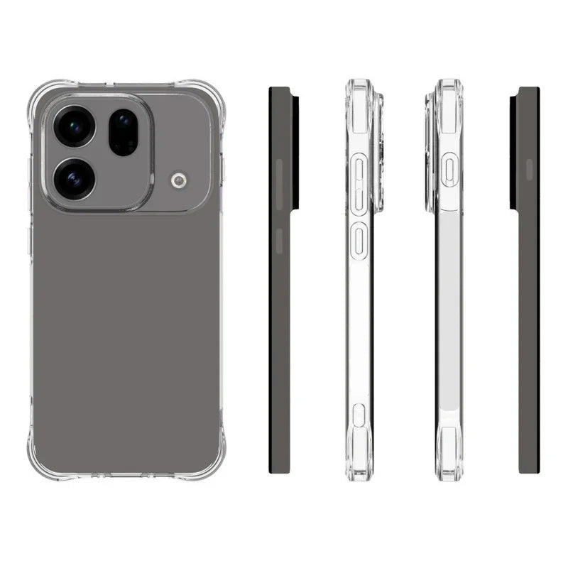WANLONFENG For Oppo Find X9s Pro 5G WL2 Series TPU Case 2.0mm Phone Cover with 2Pcs Tempered Glass Films - Transparent - 6