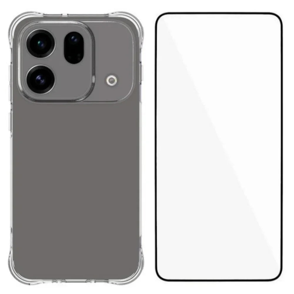 WANLONFENG For Oppo Find X9s Pro 5G WL Series Case 2.0mm TPU Phone Cover with Tempered Glass Film - Transparent - 1