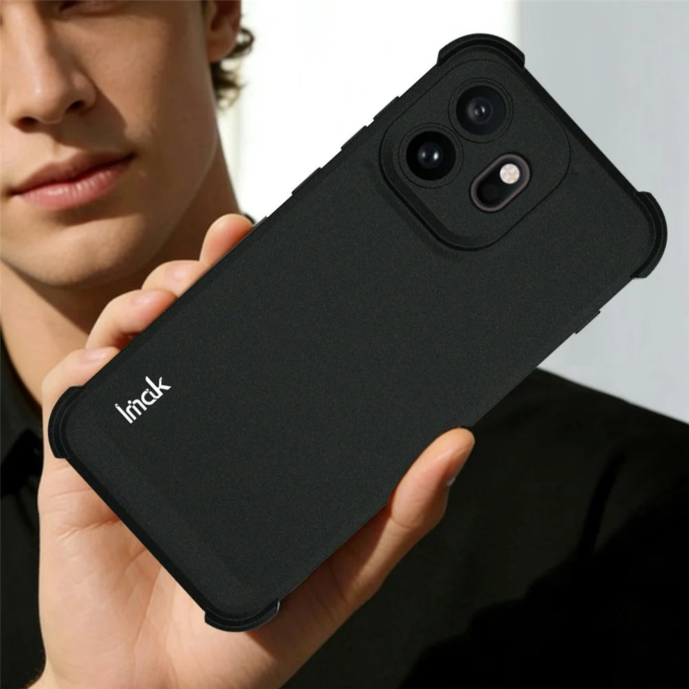 IMAK For OnePlus 15T 5G Case TPU Phone Cover Airbag Shockproof Protection - Matte Black - 4