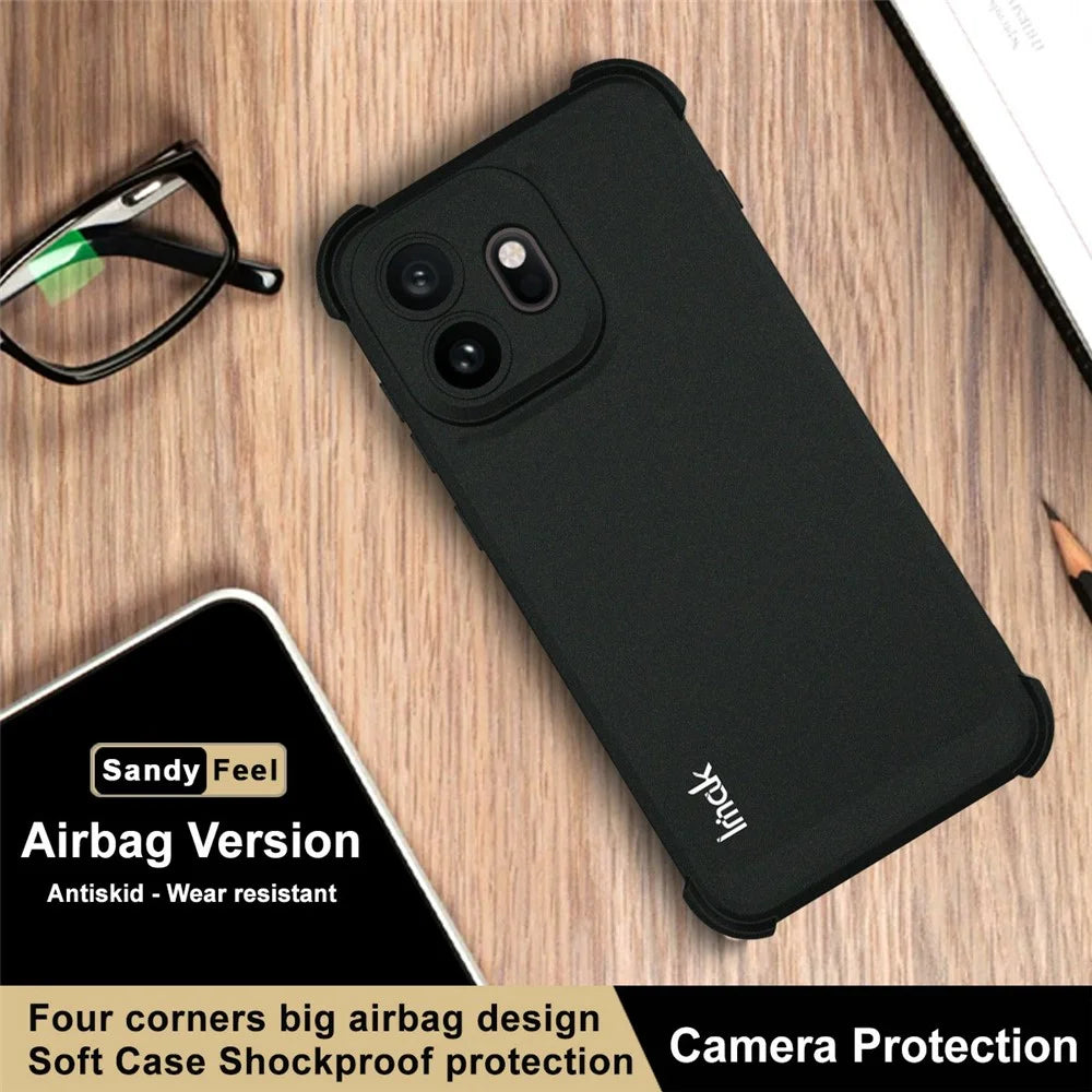 IMAK For OnePlus 15T 5G Case TPU Phone Cover Airbag Shockproof Protection - Matte Black - 5