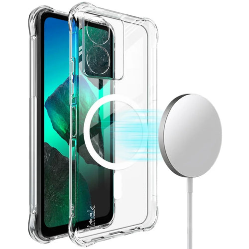 IMAK Magnetic Case for HMD Key 4G  /  Aura 2  /  Arc 4G Airbag Shockproof Protection TPU Phone Cover - Transparent - 1