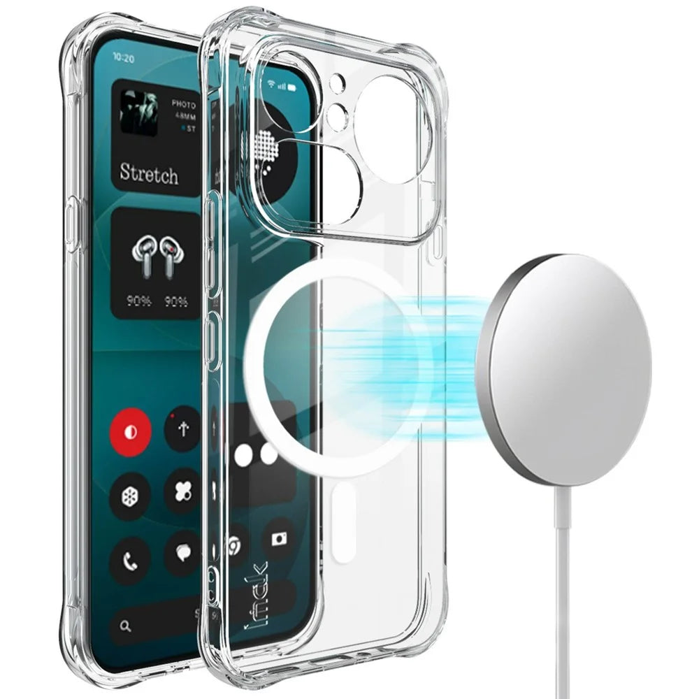 IMAK for Nothing Phone (4a) Pro Magnetic Case Airbag Shockproof Protection TPU Phone Cover - Transparent - 1