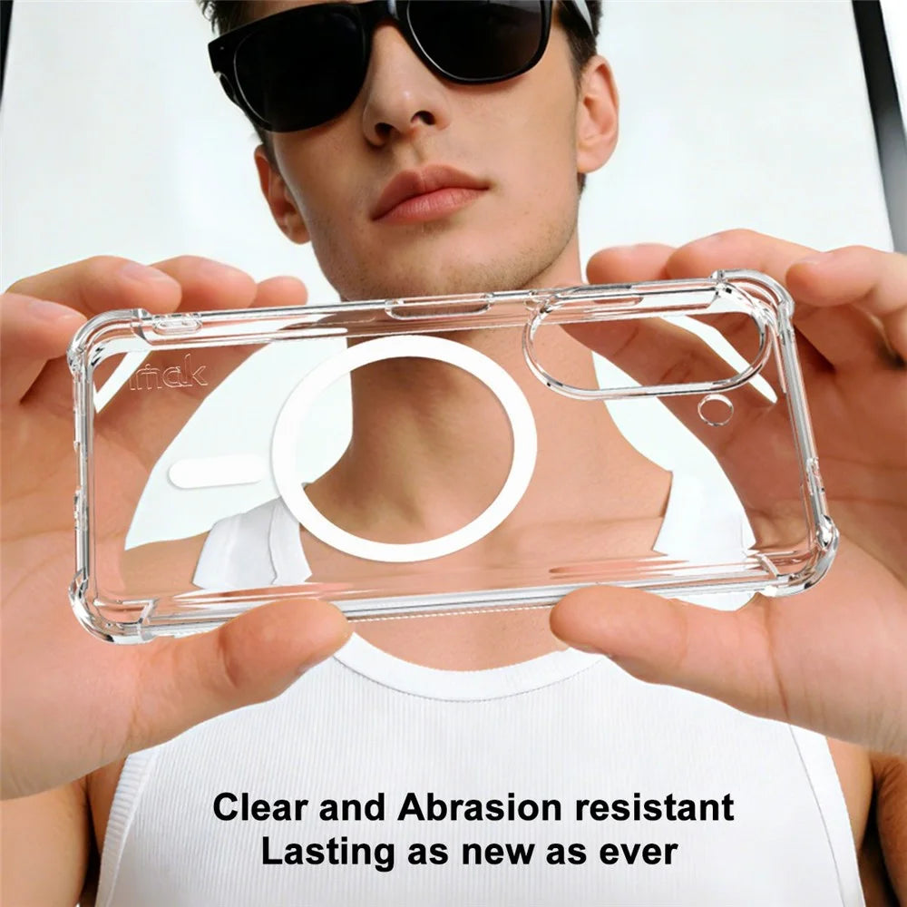 IMAK Magnetic Case for Asus Zenfone 9 5G  /  10 5G Airbag Shockproof Protection TPU Phone Cover - Transparent - 4