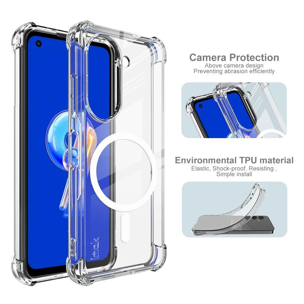 IMAK Magnetic Case for Asus Zenfone 9 5G  /  10 5G Airbag Shockproof Protection TPU Phone Cover - Transparent - 7