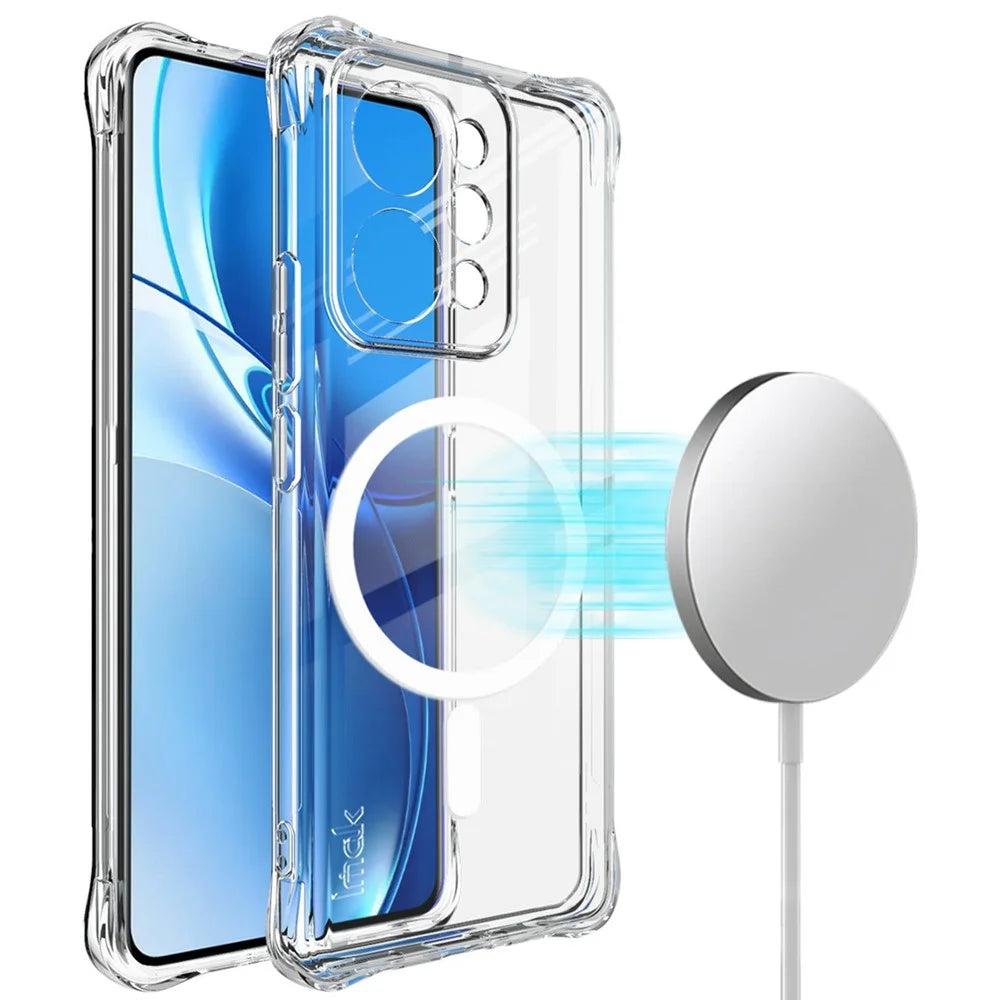 IMAK Magnetic Case for Realme P4 Power 5G  /  Narzo Power 5G Airbag Shockproof Protection TPU Phone Cover - Transparent - 1