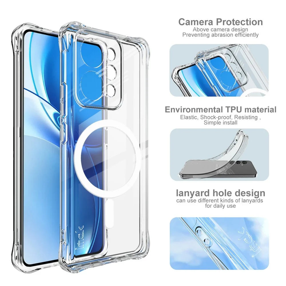 IMAK Magnetic Case for Realme P4 Power 5G  /  Narzo Power 5G Airbag Shockproof Protection TPU Phone Cover - Transparent - 7