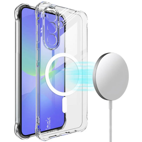 IMAK for Samsung Galaxy A57 5G Magnetic Case Airbag Shockproof Protection TPU Phone Cover - Transparent - 1