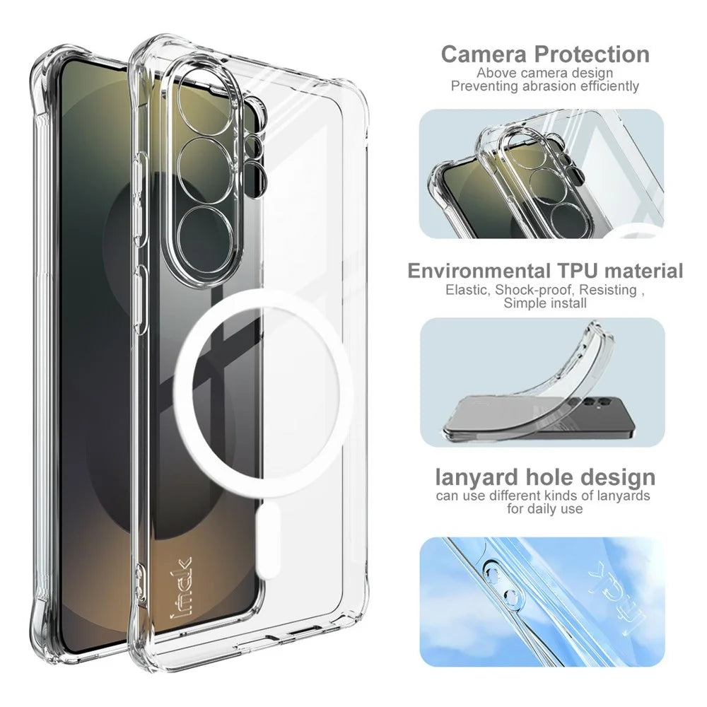IMAK for Samsung Galaxy S26 Ultra Magnetic Case Airbag Shockproof Protection TPU Phone Cover - Transparent - 7