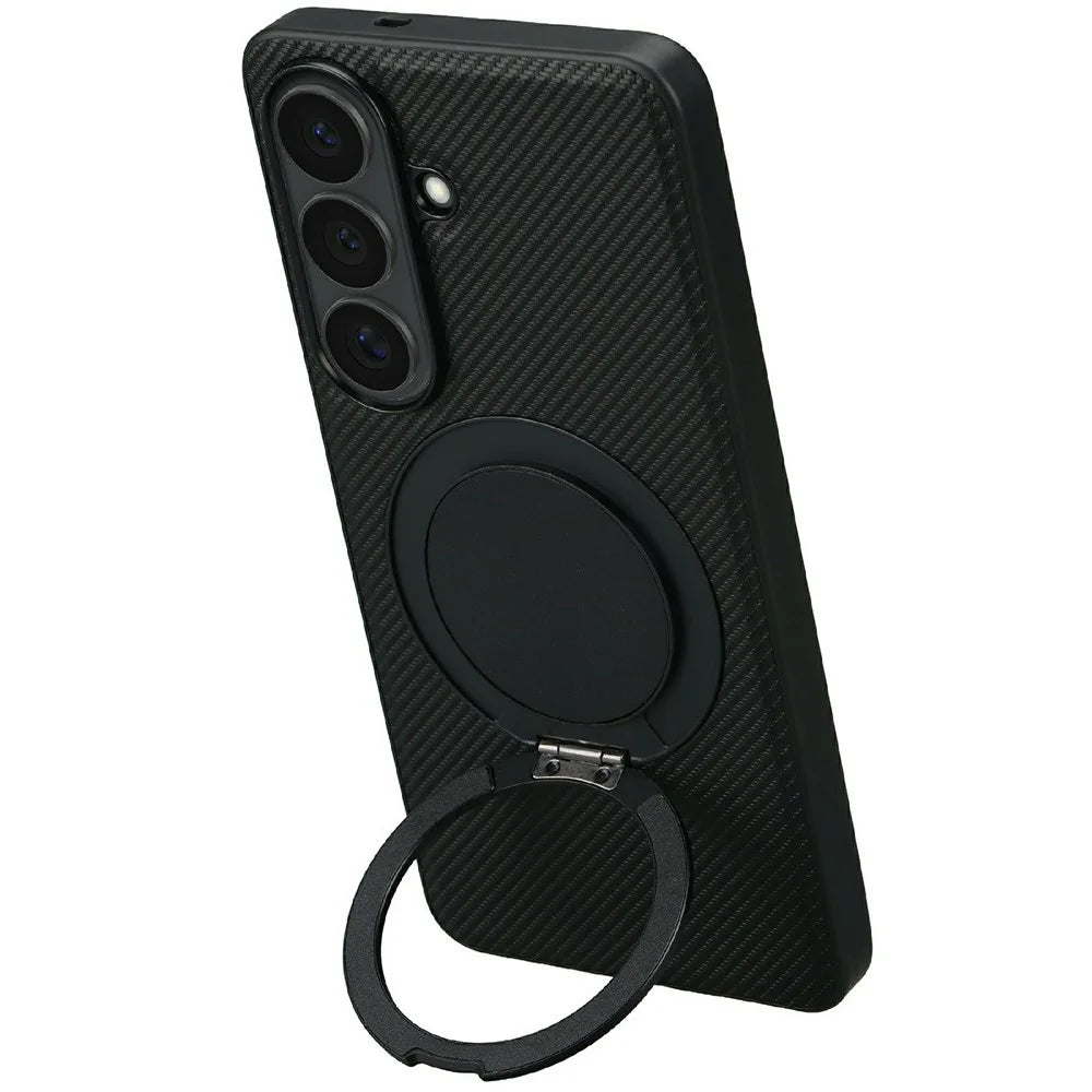 VILI TCY for Samsung Galaxy A37 5G Magnetic Phone Case with Rotary Kickstand PC TPU Back Cover - Black - 3