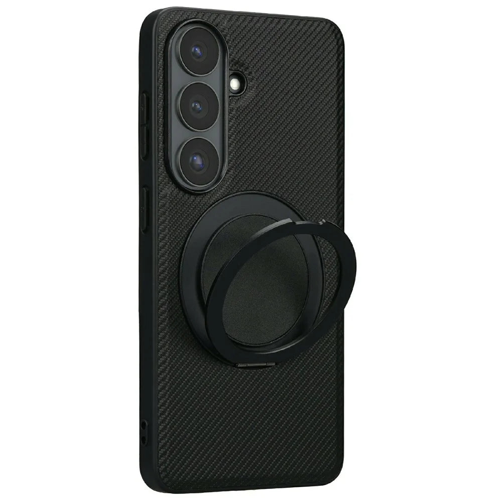 VILI TCY for Samsung Galaxy A57 5G Magnetic Phone Case with Rotary Kickstand PC TPU Back Cover - Black - 1