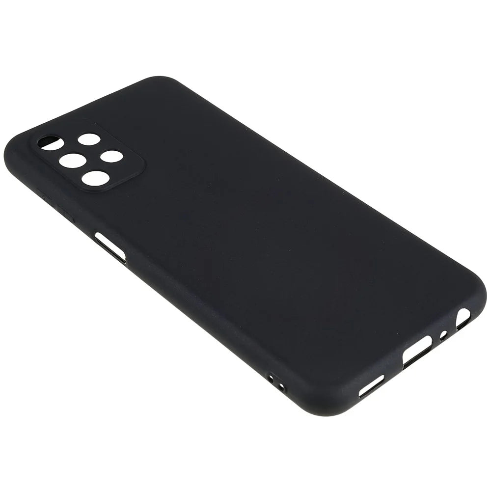 TPU Back Shell for Samsung Galaxy A13 4G, Fingerprint Free Matte Protective Cover Shock-absorbing Phone Case - Black - 4